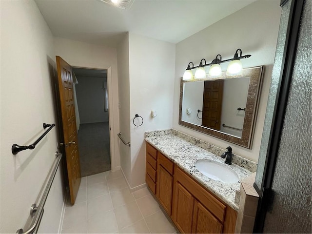 bathroom featuring vanity and tile patterned floors