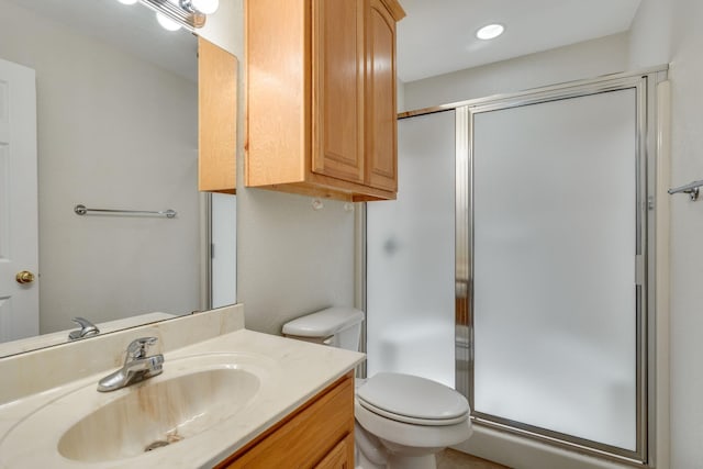 6424 County Road 176, Stephenville, TX 76401 - bathroom with vanity, toilet, and a stall shower