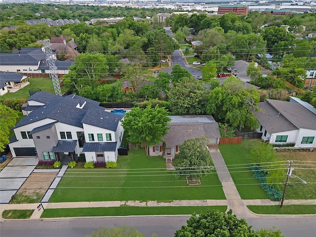 aerial view featuring a residential view