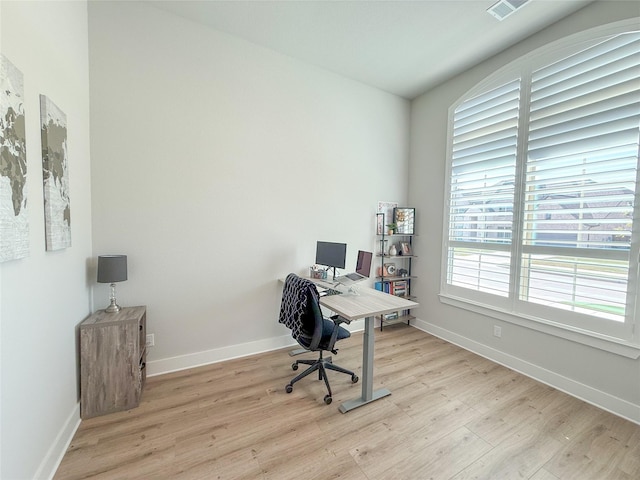 3810 Braxton Dr, Melissa, TX 75454 - home office featuring light wood-type flooring and baseboards