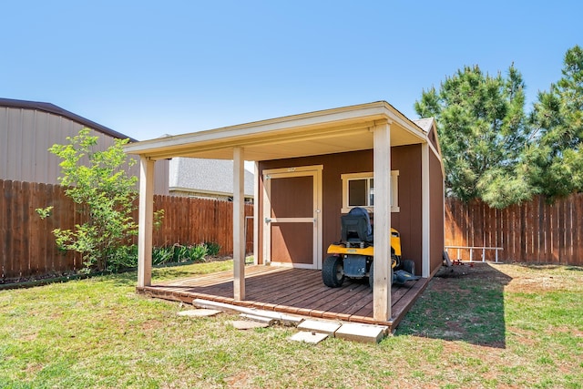 249 Winchester St, Tuscola, TX 79562 - view of shed with a fenced backyard