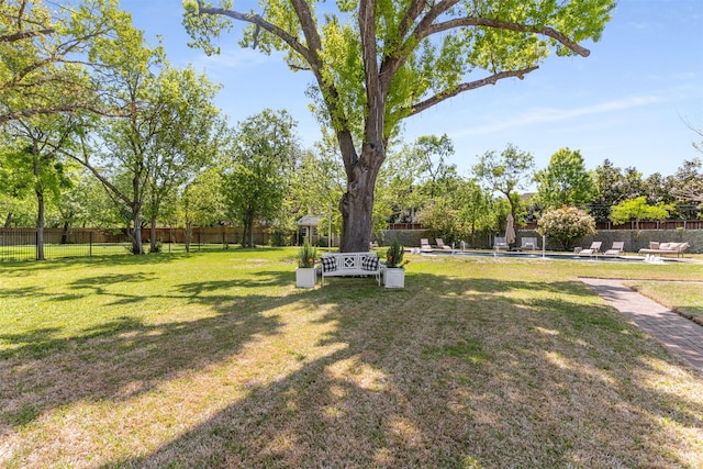 view of yard with fence