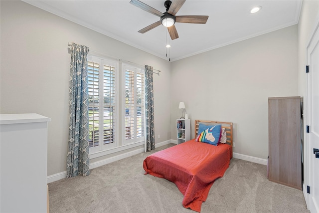 301 Wycliff Dr, Waco, TX 76633 - bedroom featuring baseboards, carpet, and ornamental molding