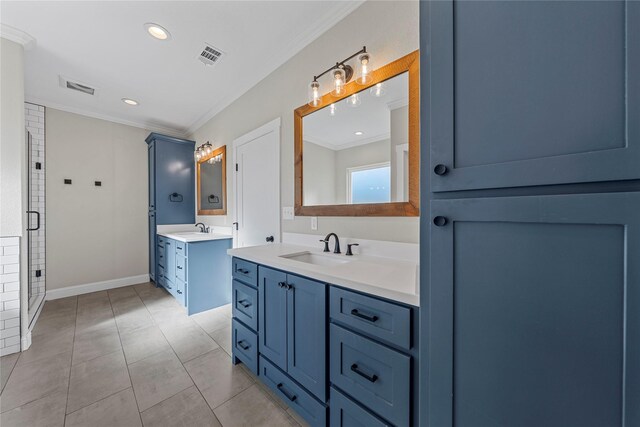 301 Wycliff Dr, Waco, TX 76633 - full bathroom featuring visible vents, ornamental molding, and a sink
