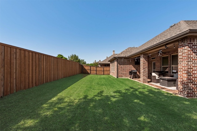 1121 Kirkwood Ln, Prosper, TX 75078 - view of yard featuring a fenced backyard and a patio
