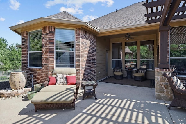 114 Deer Crossing Way, Azle, TX 76020 - view of patio / terrace with ceiling fan