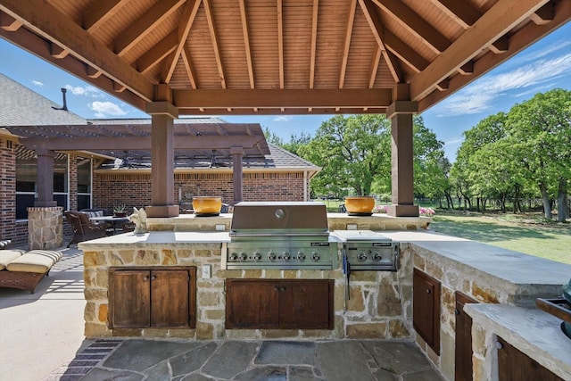 114 Deer Crossing Way, Azle, TX 76020 - view of patio featuring grilling area, a gazebo, and area for grilling