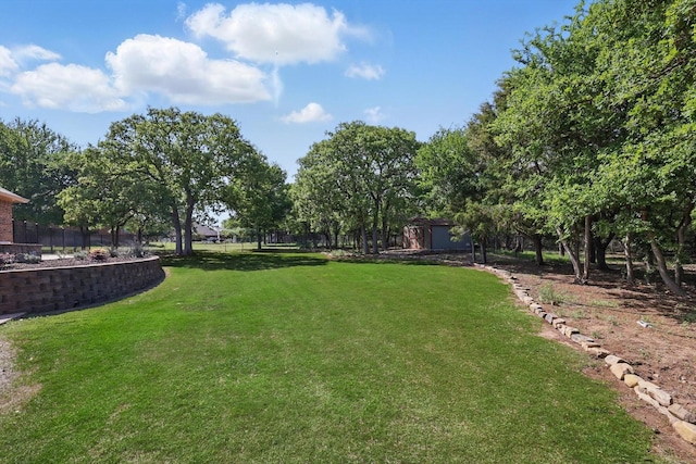 view of yard featuring fence