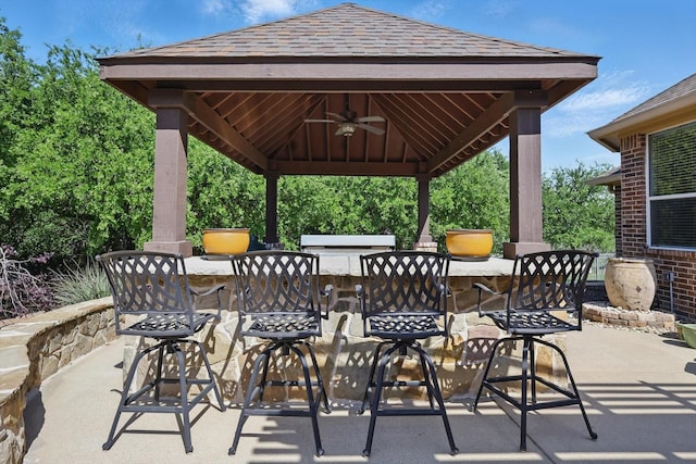 114 Deer Crossing Way, Azle, TX 76020 - view of patio / terrace with a gazebo and ceiling fan