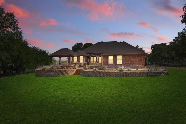 114 Deer Crossing Way, Azle, TX 76020 - view of patio with a gazebo and a ceiling fan