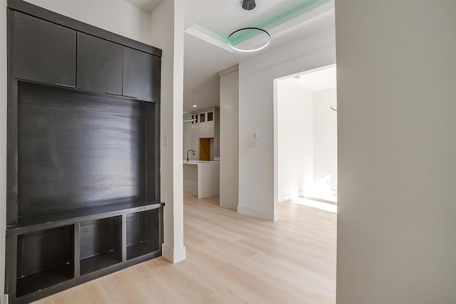 2229 Varsity Dr, Grand Prairie, TX 75051 - mudroom featuring baseboards and light wood-style floors