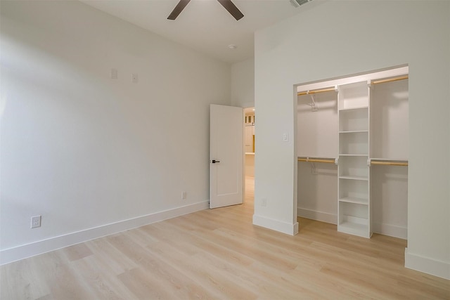 2229 Varsity Dr, Grand Prairie, TX 75051 - unfurnished bedroom with visible vents, baseboards, light wood-style floors, and a closet