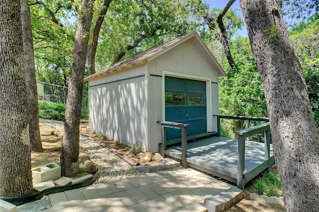 view of shed