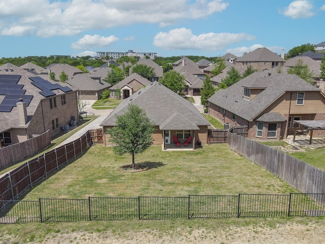 bird's eye view with a residential view