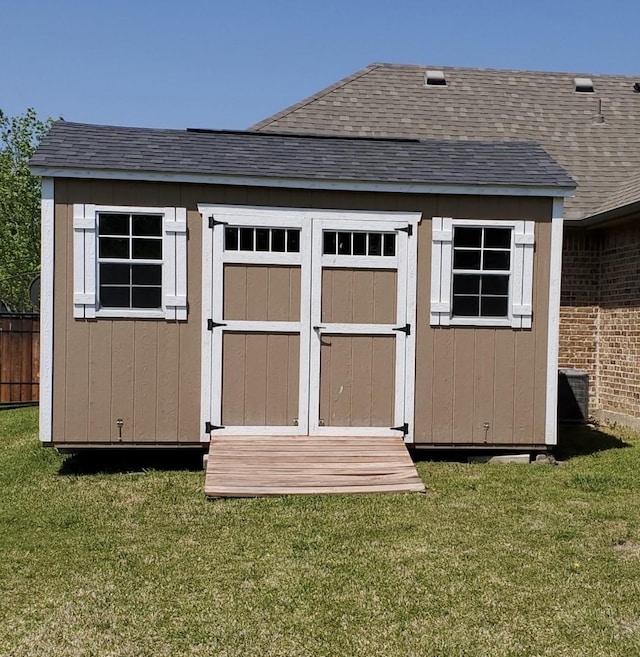 view of shed