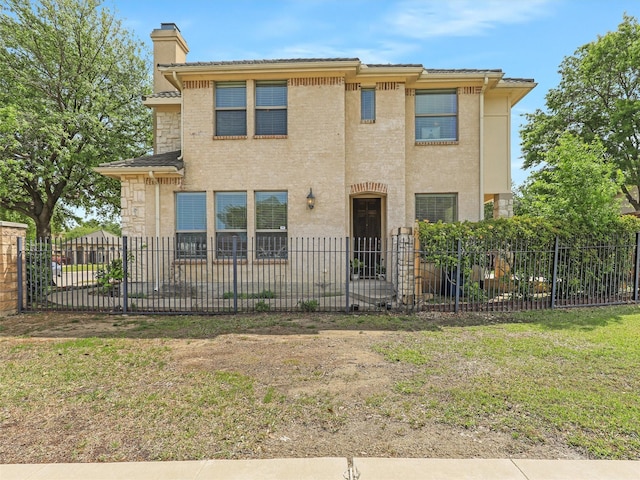 2500 Fountain Cv, Carrollton, TX 75006 - view of front of property featuring a chimney, fence private yard, and stone siding