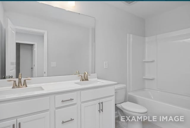 1717 Zachary Ave, Wylie, TX 75098 - full bath featuring shower / bath combination, toilet, a sink, and double vanity