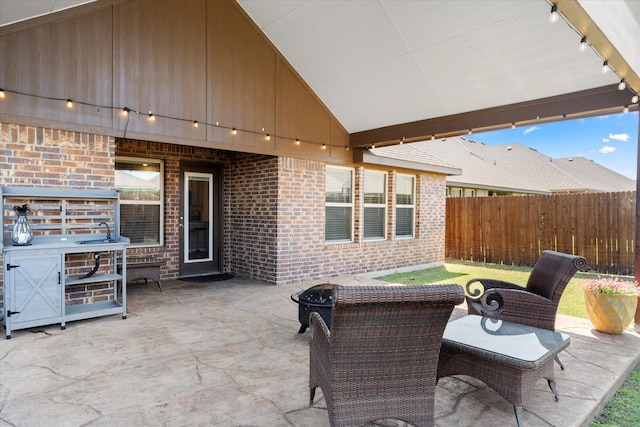 view of patio / terrace featuring a fenced backyard