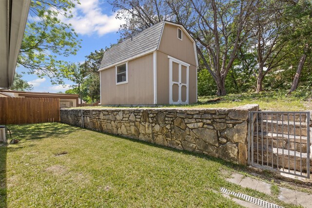 5008 Santa Elena Ct, Granbury, TX 76049 - view of yard featuring an outdoor structure, a shed, and fence