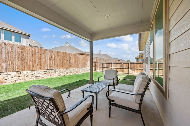view of patio featuring a fenced backyard