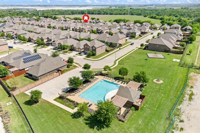 drone / aerial view featuring a residential view