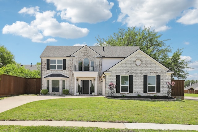 4116 Norcross Dr, Plano, TX 75024 - traditional-style home with fence, a front lawn, and brick siding