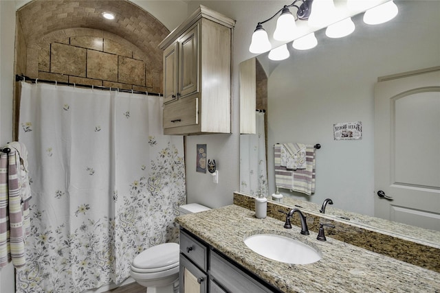 1601 Harbor Lakes Dr, Granbury, TX 76048 - full bath featuring toilet, vanity, and a shower with shower curtain