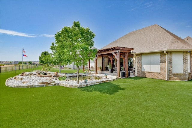 1601 Harbor Lakes Dr, Granbury, TX 76048 - view of yard featuring a pergola and a patio