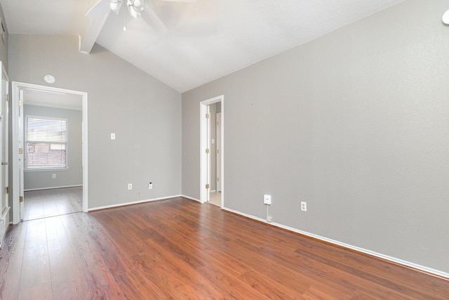 24 Cedar Ln, Bedford, TX 76021 - empty room featuring ceiling fan, wood finished floors, and baseboards