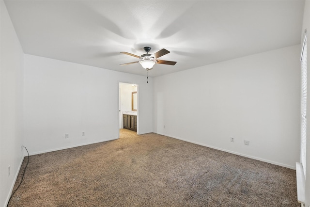 8104 Lea Shore St, Fort Worth, TX 76179 - unfurnished bedroom featuring baseboards, ensuite bathroom, a ceiling fan, and light colored carpet