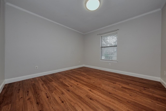 1208 Lake Cross Rd, Hideaway, TX 75771 - spare room with baseboards, ornamental molding, and dark wood finished floors