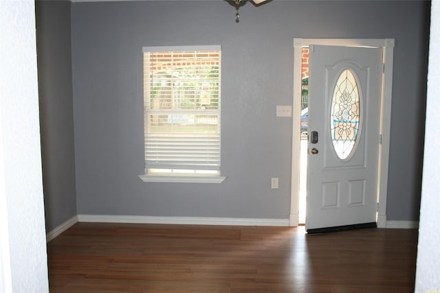 1916 Grainger St, Fort Worth, TX 76110 - entryway with wood finished floors, healthy amount of natural light, and baseboards