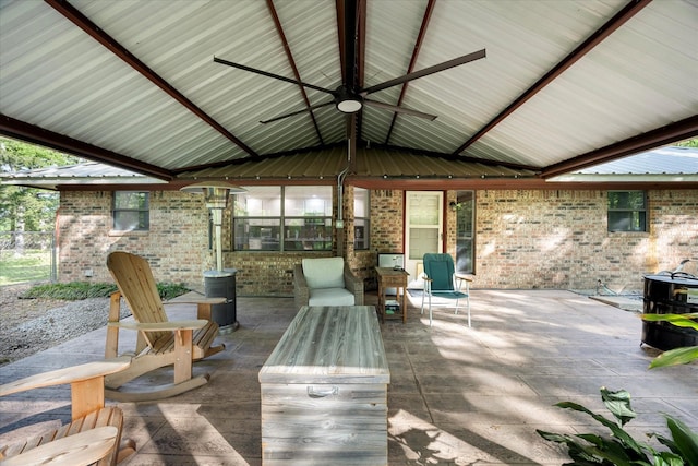 view of patio featuring a gazebo