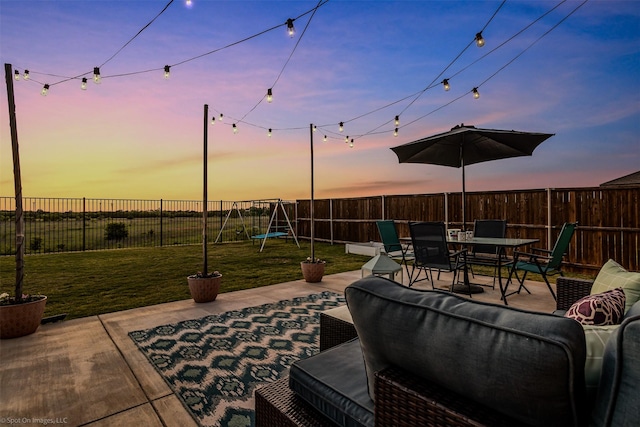 3912 Burks Ct, Celina, TX 75009 - view of patio with a playground and outdoor dining area
