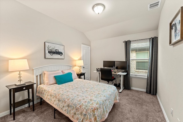 3912 Burks Ct, Celina, TX 75009 - carpeted bedroom with lofted ceiling, baseboards, and an office area