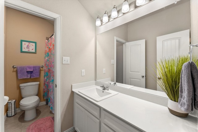 3912 Burks Ct, Celina, TX 75009 - full bath with vanity, toilet, and tile patterned flooring