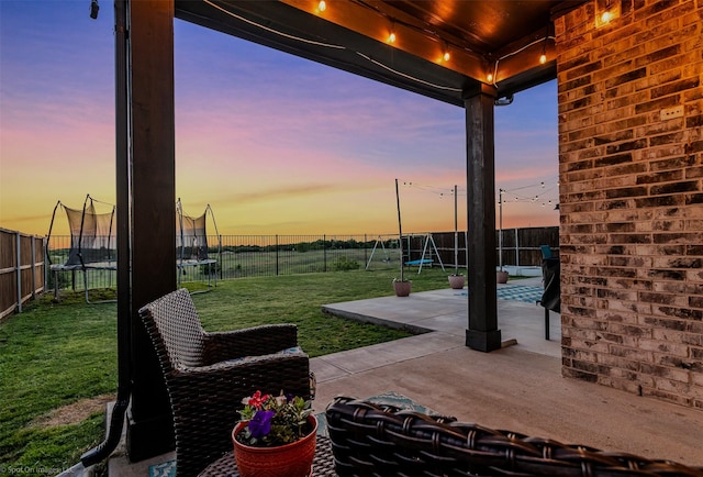 3912 Burks Ct, Celina, TX 75009 - view of patio featuring a trampoline and a playground