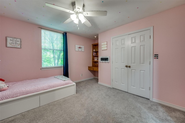 300 Dove Crk, Mckinney, TX 75071 - carpeted bedroom featuring baseboards, ceiling fan, and a closet