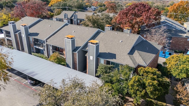 aerial view with a residential view