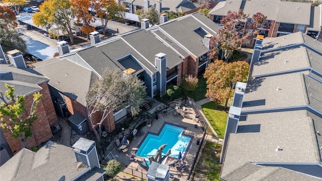 drone / aerial view featuring a residential view