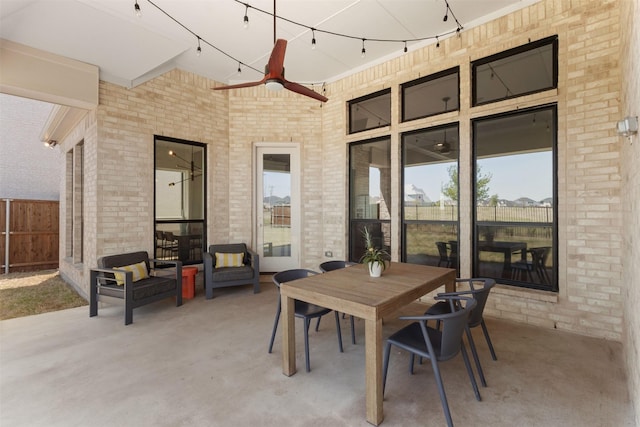 view of patio / terrace with fence and outdoor dining space