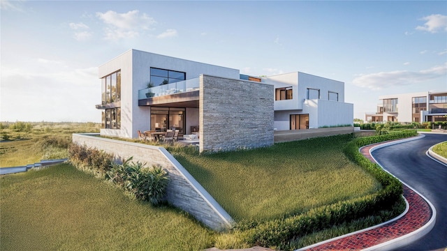 exterior space with a lawn