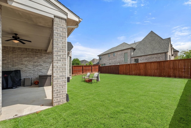 9300 Pecan Woods Trl, Argyle, TX 76226 - view of yard with a ceiling fan and a patio