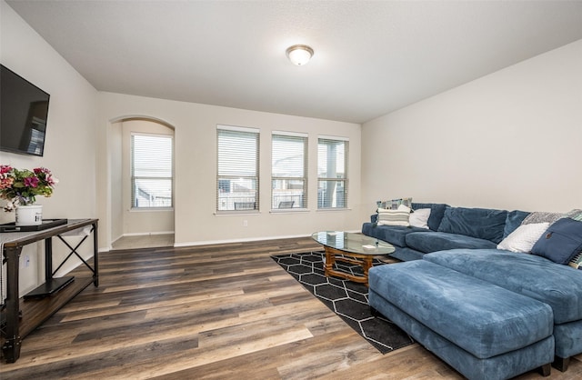 3412 San Lucas Ln, Denton, TX 76208 - living area with wood finished floors, plenty of natural light, and baseboards