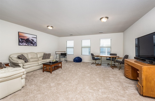 3412 San Lucas Ln, Denton, TX 76208 - living area with plenty of natural light, light colored carpet, and baseboards