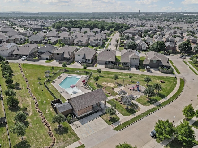 3412 San Lucas Ln, Denton, TX 76208 - aerial view of residential area featuring a pool