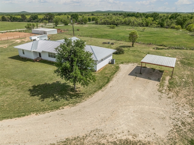 bird's eye view featuring a rural view