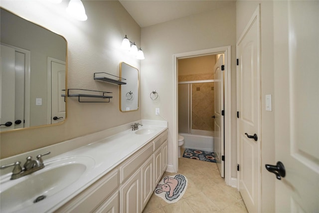 2905 White Dove Dr, Plano, TX 75093 - bathroom with double vanity, tile patterned floors, and shower / tub combination
