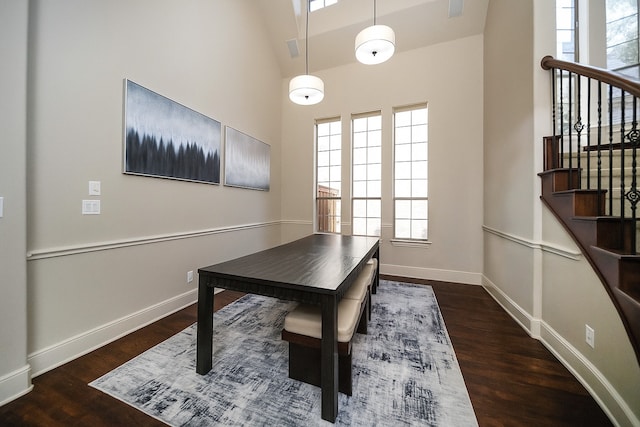2905 White Dove Dr, Plano, TX 75093 - office space featuring wood finished floors and high vaulted ceiling