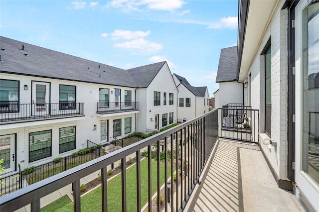 balcony with a residential view